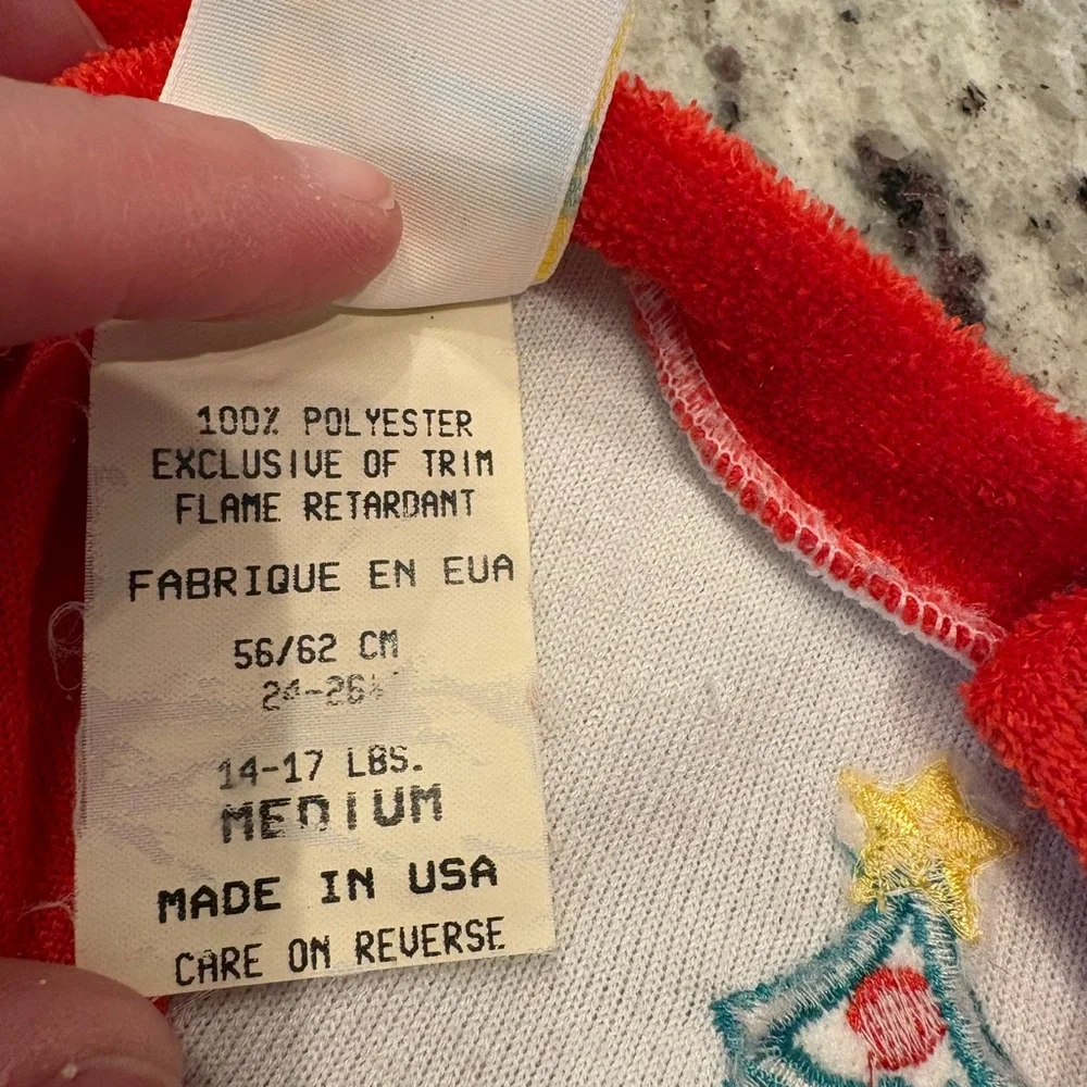 VTG Little Me Red White Infant My First Christmas Sleeper